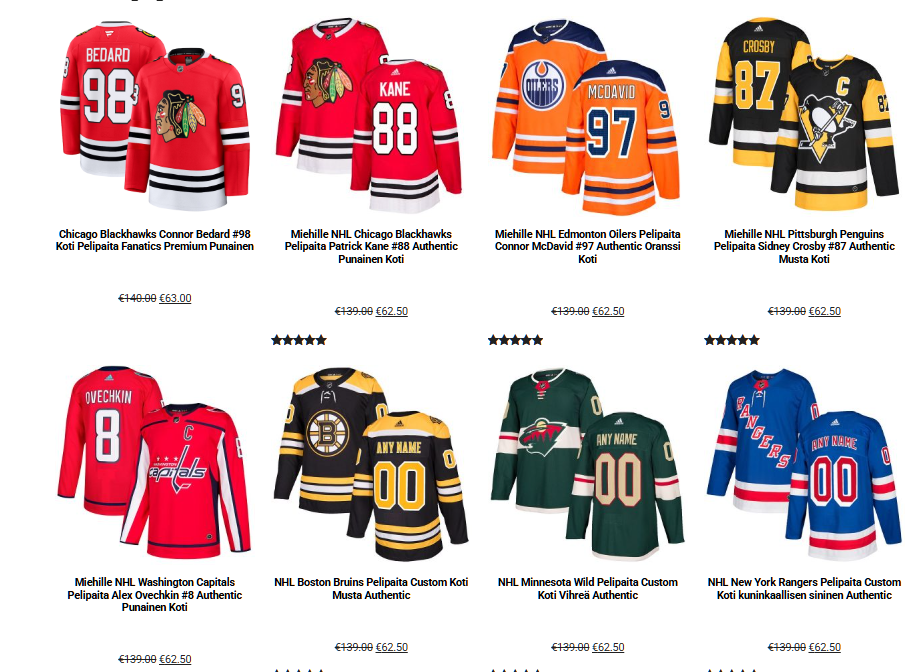 Mistä ostaa edullisin NHL-pelipaita?